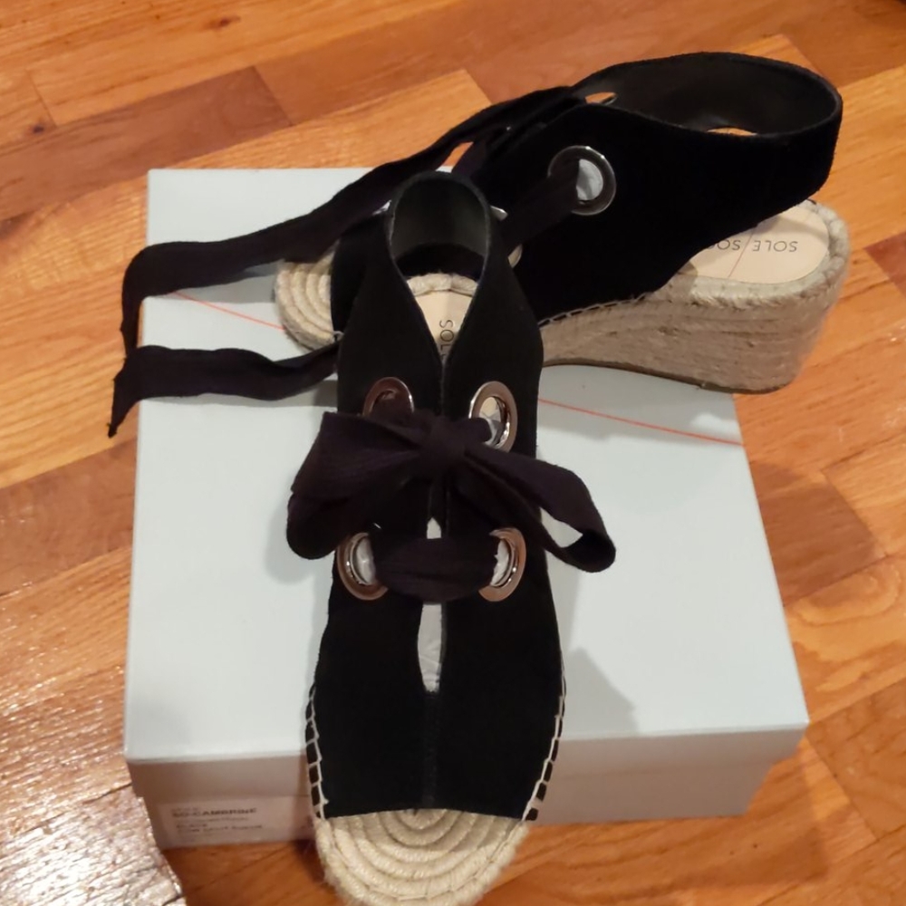 Sole Society espadrilles -  Black Suade